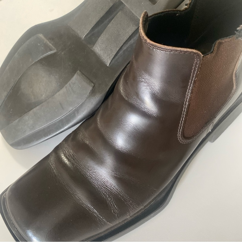 Prada Men Brown Chelsea Leather Ankle Boots Size 7.5  Retail $1190 - Picture 14 of 16